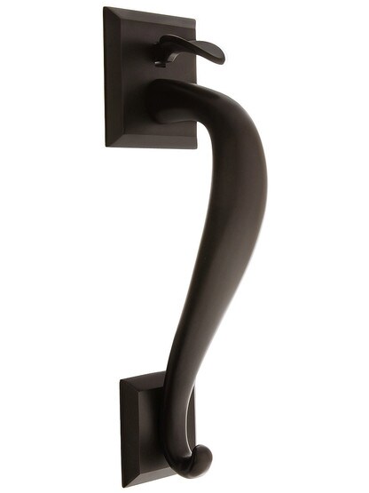 Large Door Handle with Thumb Piece in Oil Rubbed Bronze.